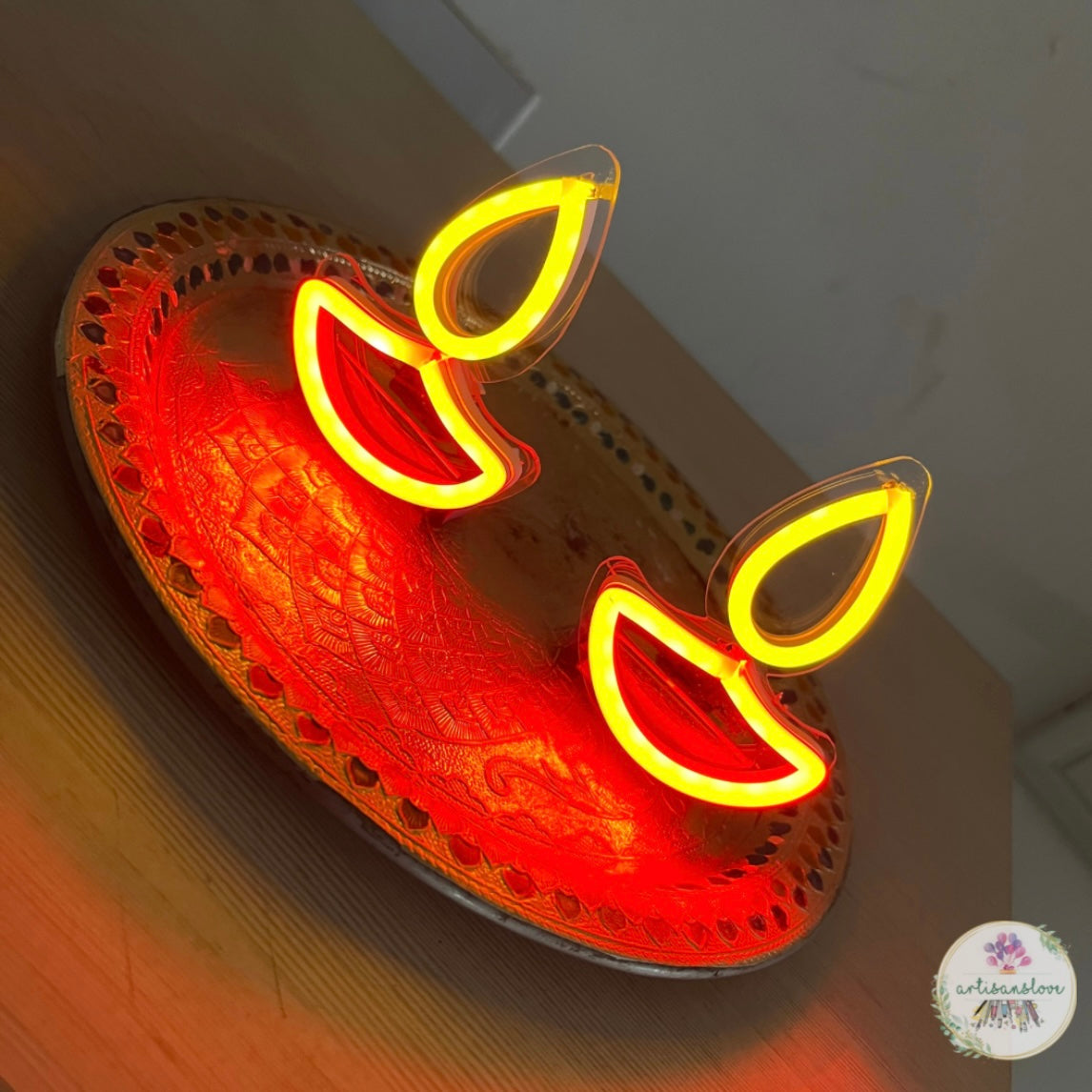 Wireless Neon Diya DesiDiya Light - Set of 2