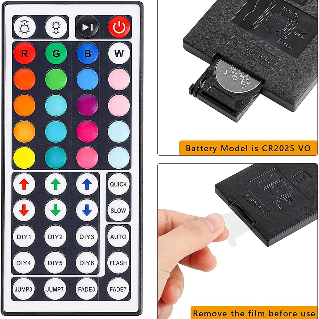 Mini RGB LED Strip Light Controller with 44 Keys IR Remote Controller