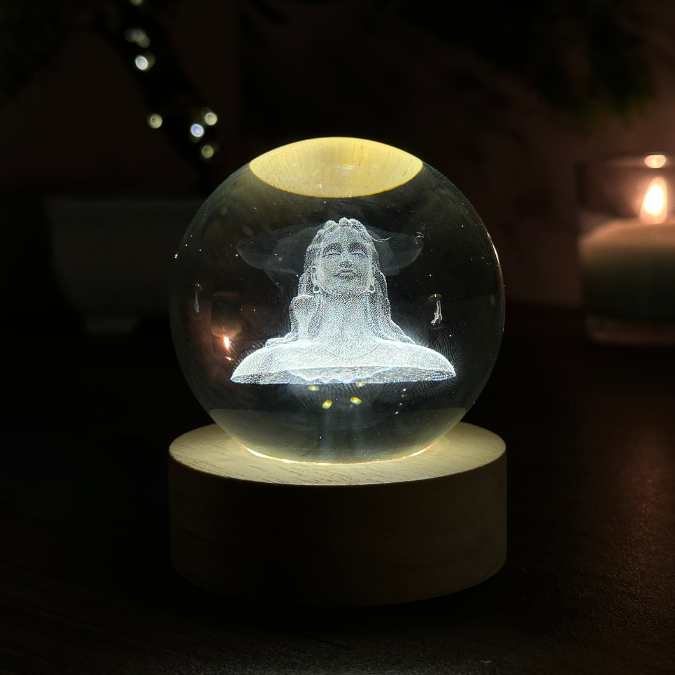 Adiyogi 3D Crystal Ball Lamp