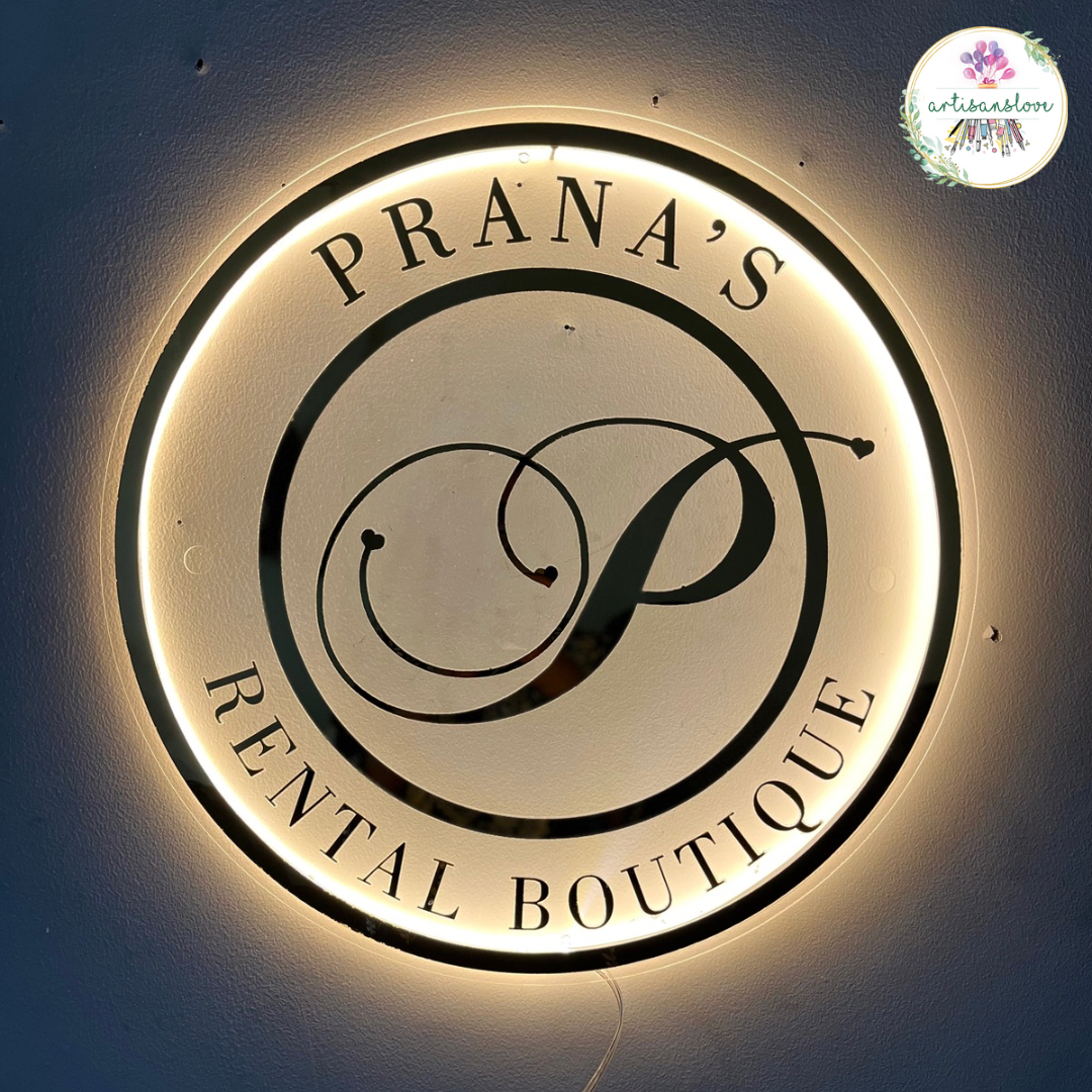 Boutique round LED name plate