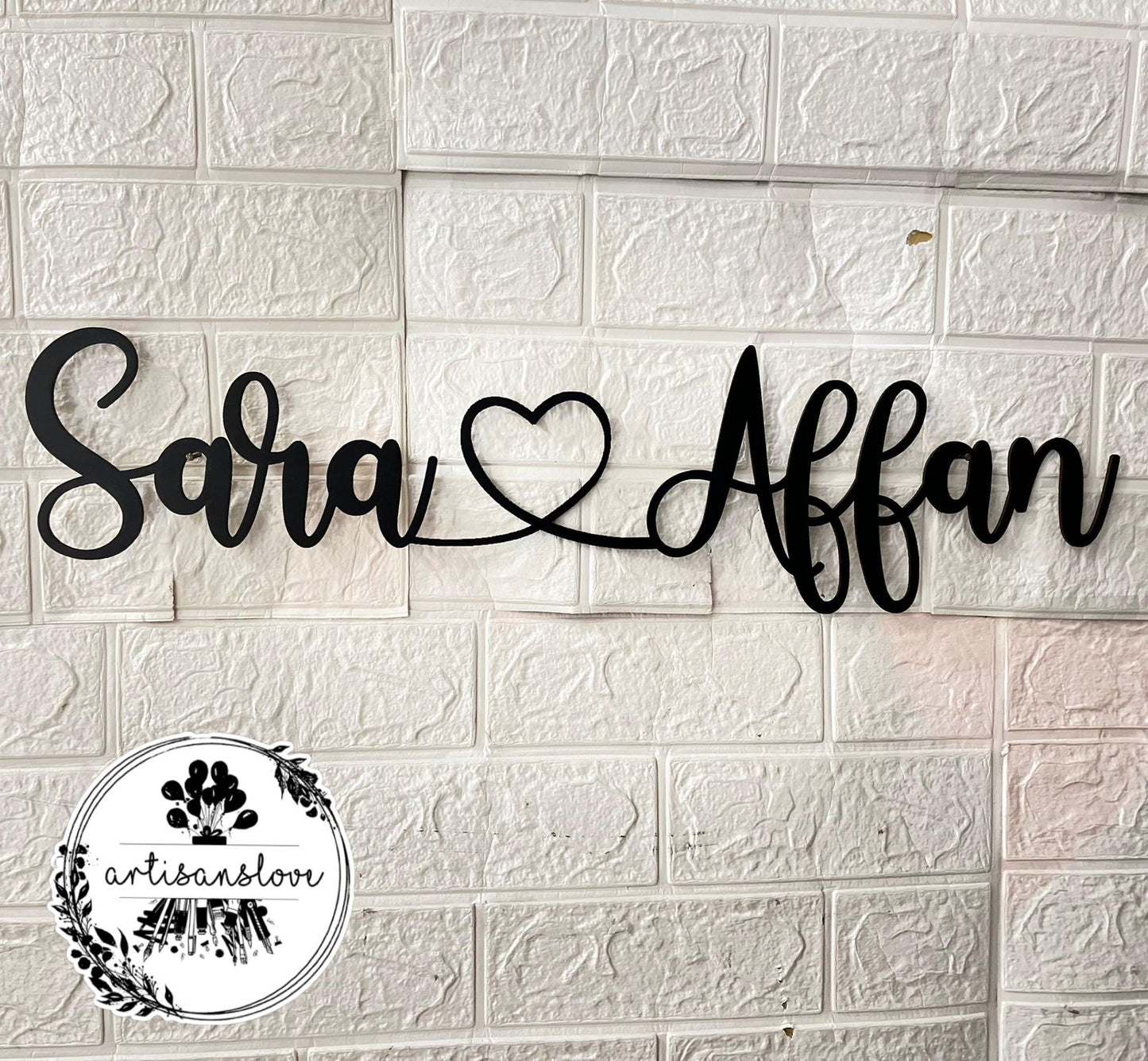 Couple wooden name plate