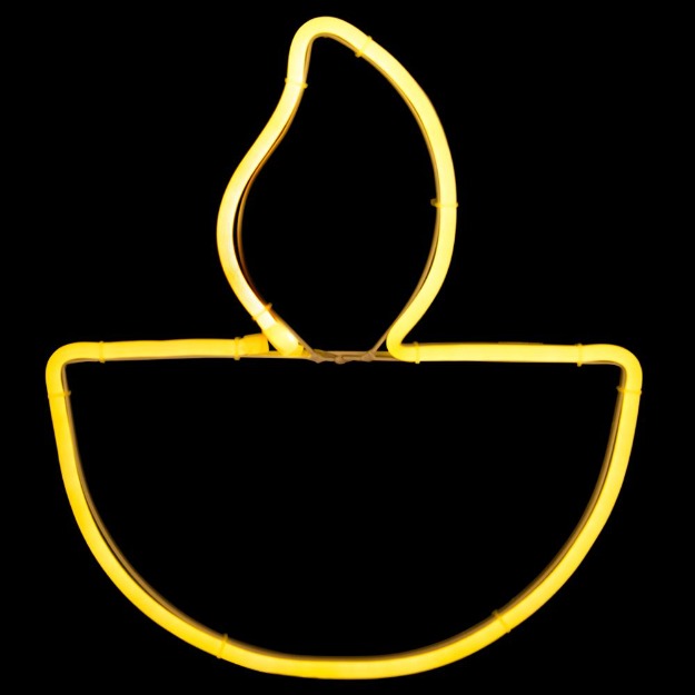Diya (Warm White) Neon Sign Light | Battery & USB Operated