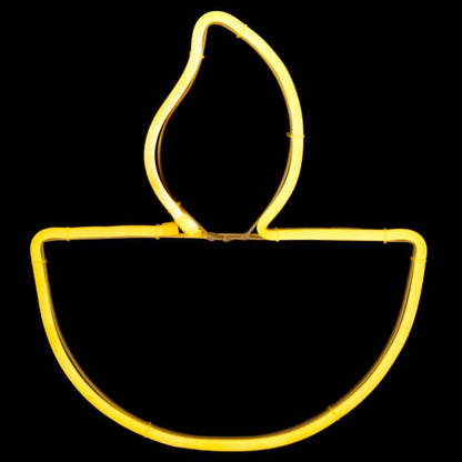 Diya (Warm White) Neon Sign Light | Battery & USB Operated
