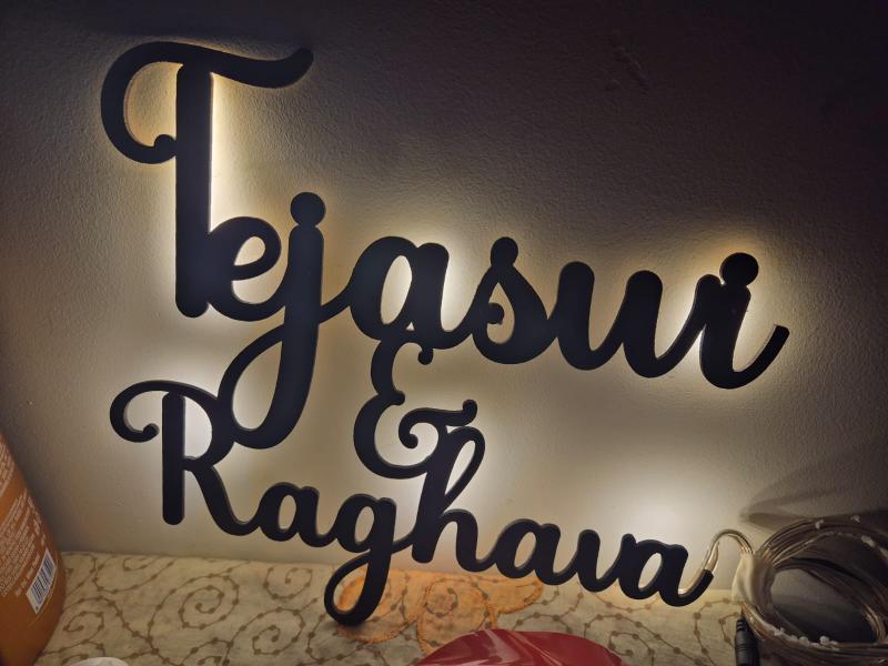 Wireless LED Wooden couple Frame