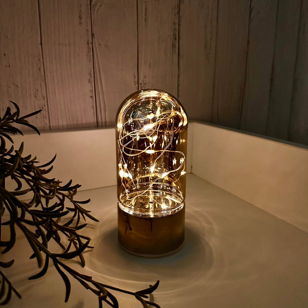 Glass Table Lamps with Fairy Lights | Bell Jar Top