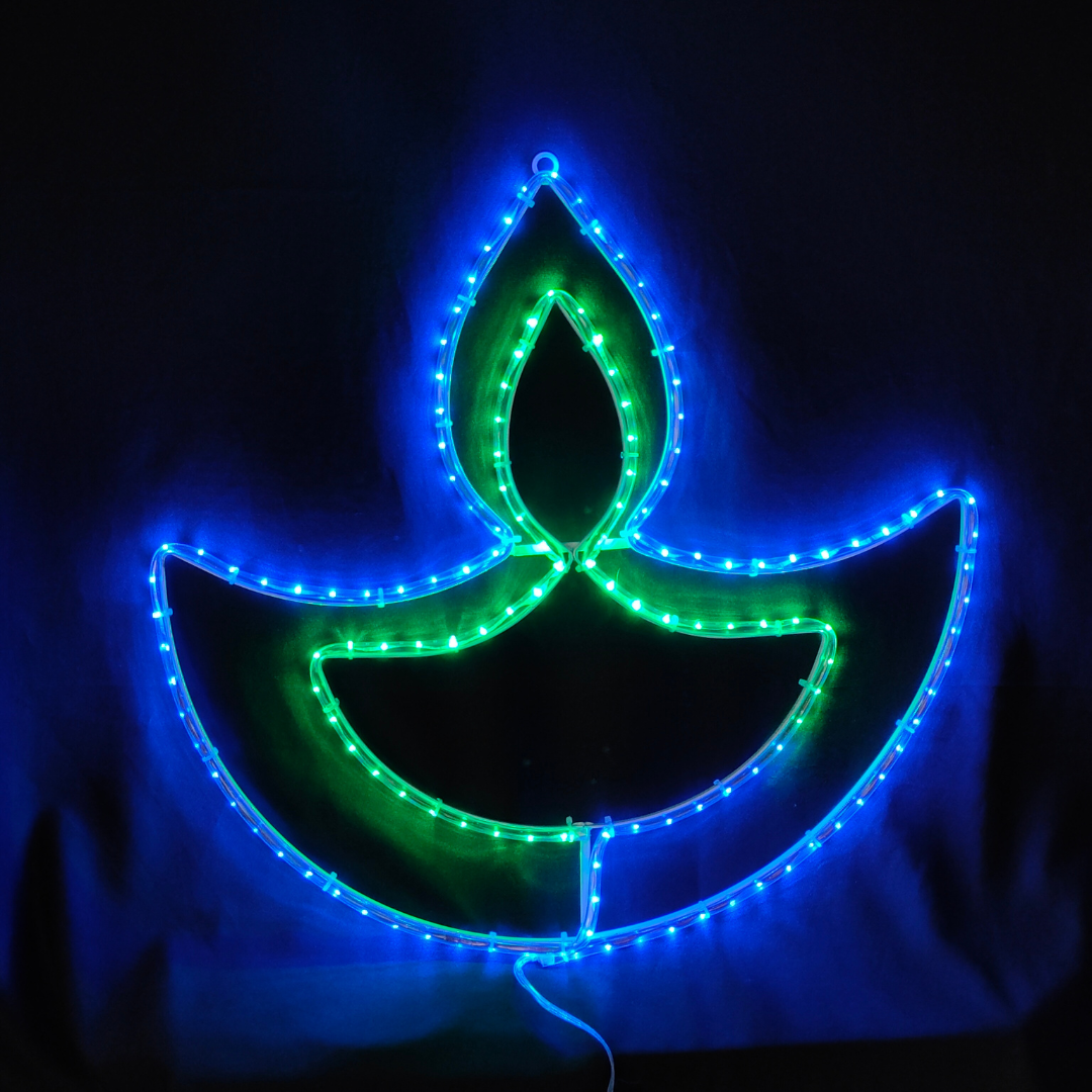 Pixel RGB LED Diya Hanging |  Neon Flex Light | 17 Modes