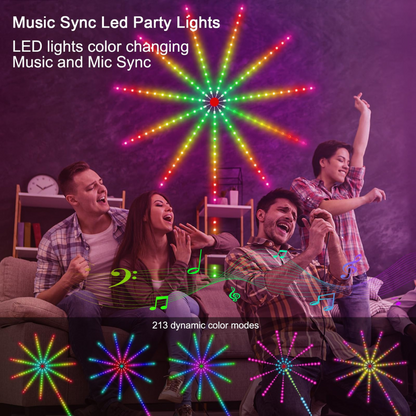 Smart RGBIC LED Firework Lights | Music Sync | App & Remote Control - Ganpati Decoration