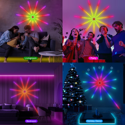 Smart RGBIC LED Firework Lights | Music Sync | App & Remote Control - Ganpati Decoration