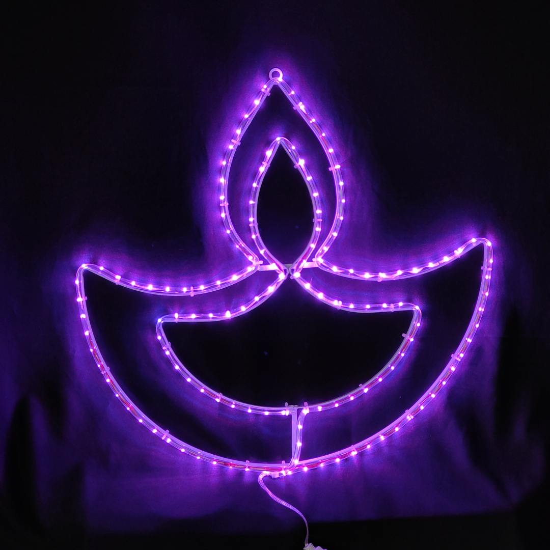 Pixel RGB LED Diya Hanging |  Neon Flex Light | 17 Modes