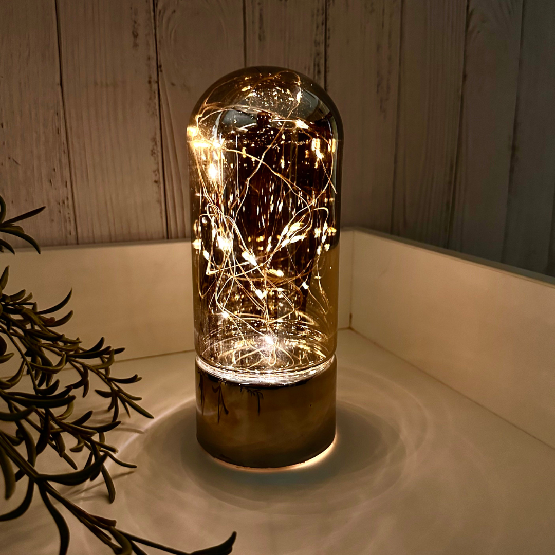 Glass Table Lamps with Fairy Lights | Bell Jar Top