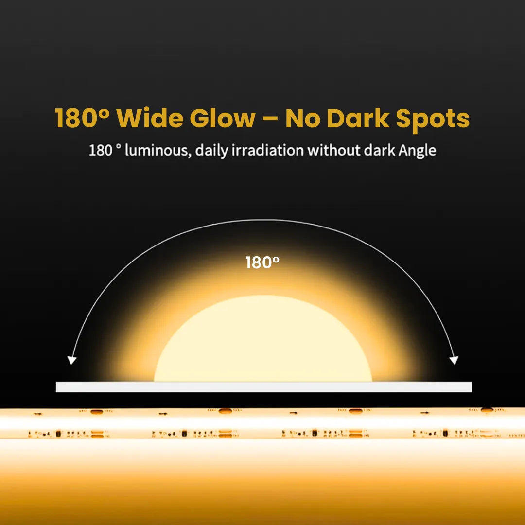8mm COB Dotless LED Strip Lights - Warm White - 320 LEDs per meter