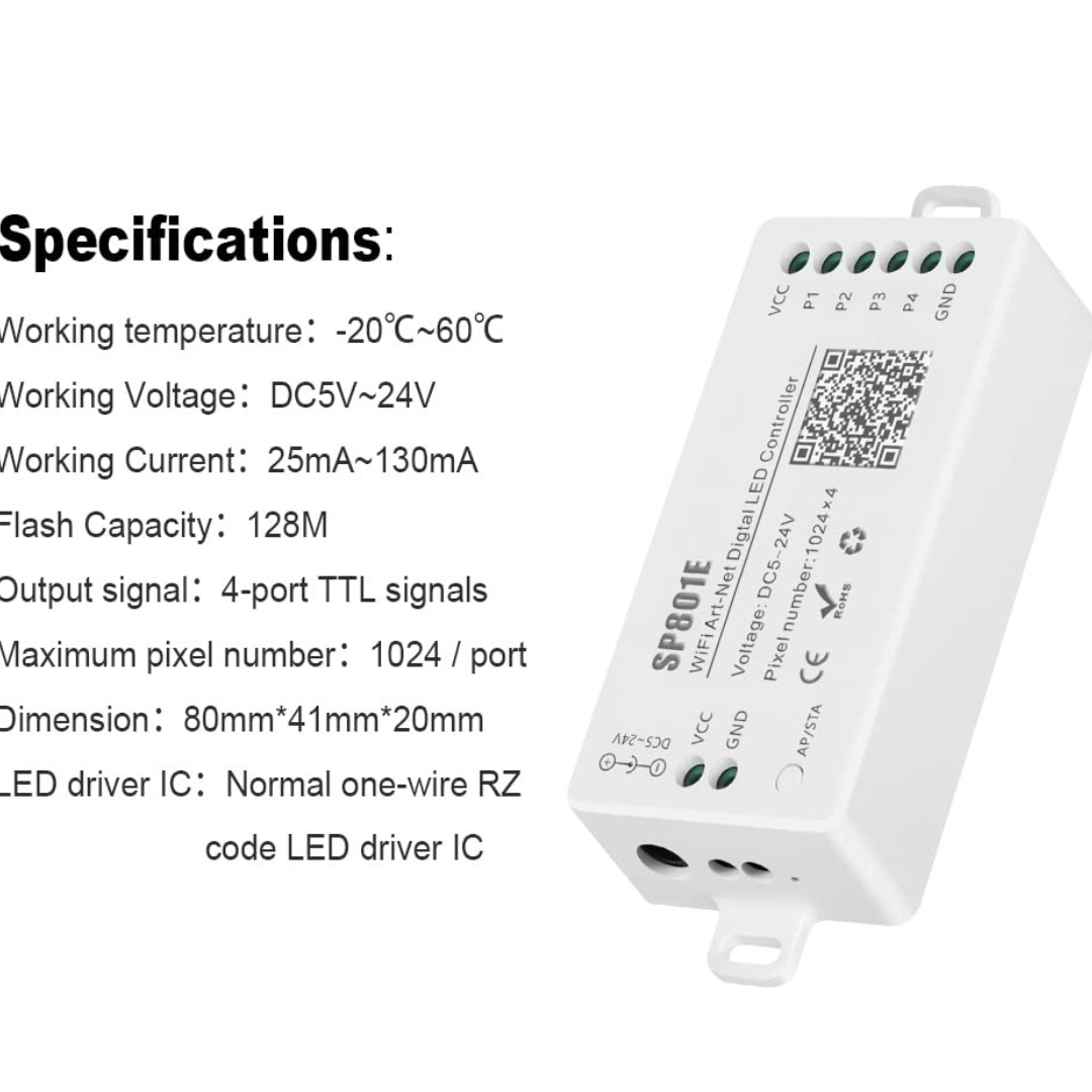 SP801E LED WiFi Controller LED Matrix Panel Module Light AP/STA Mode