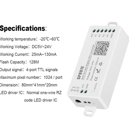 SP801E LED WiFi Controller LED Matrix Panel Module Light AP/STA Mode