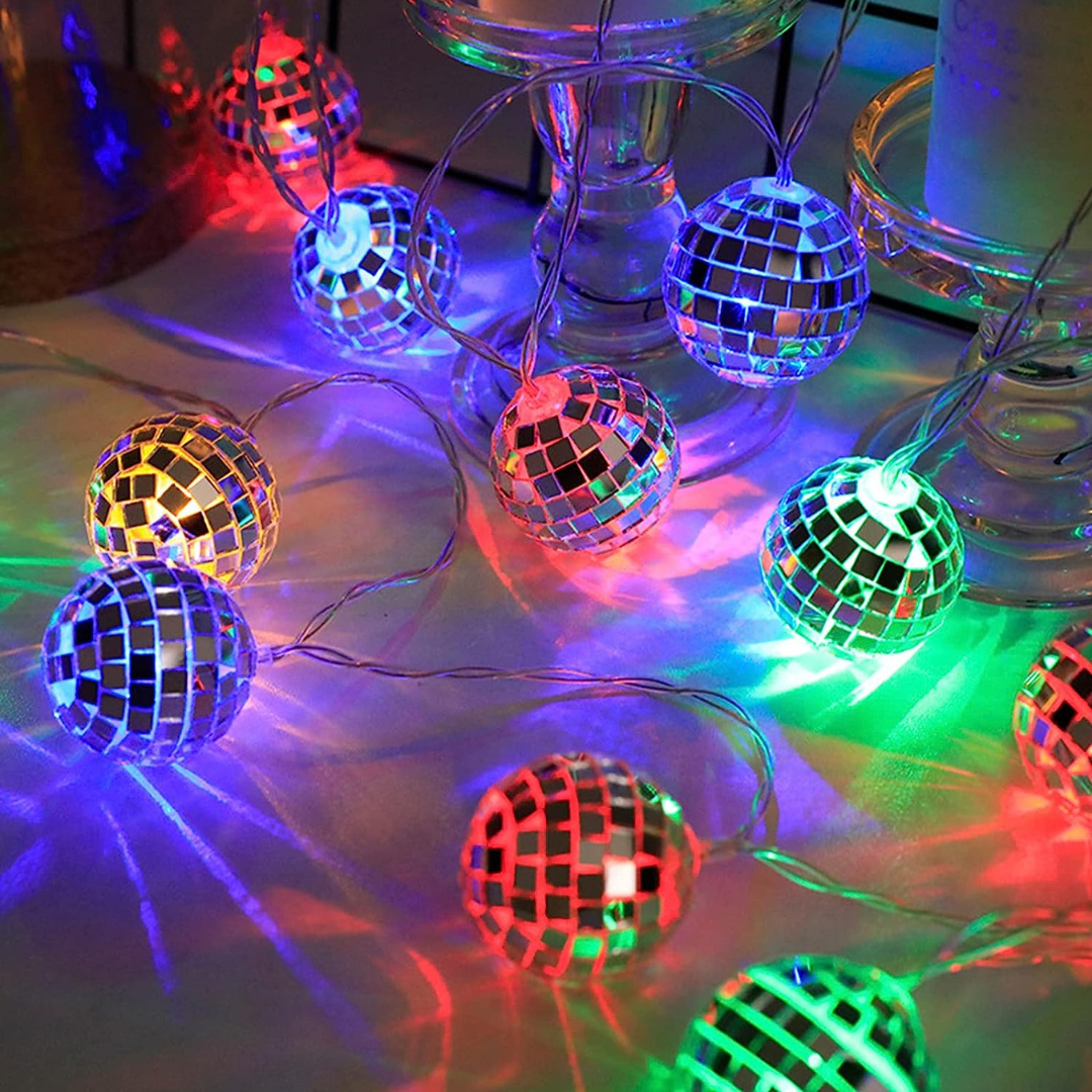 LED Disco Ball Mirror String Light | Multi Color