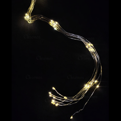 Copper Wire Fairy LED Lights with Waterfall Effect | Battery Operated | 8 Function Remote Control | Warm Warm