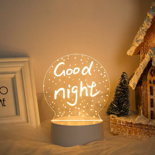3D Acrylic Creative LED Note Board Light