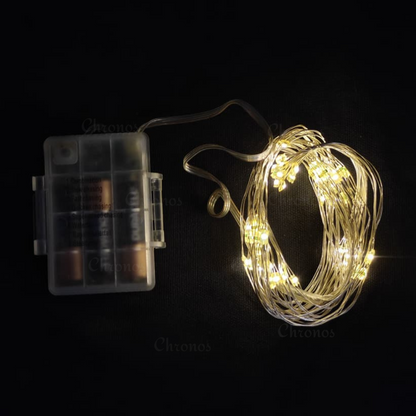 Copper Wire Fairy LED Lights with Waterfall Effect | Battery Operated | 8 Function Remote Control | Warm Warm