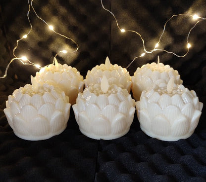Lotus LED Moving Wick Candle | Warm White | Pack of 6
