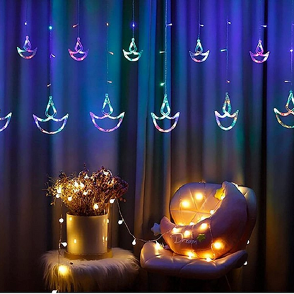 Diya Curtain Lights | Multi