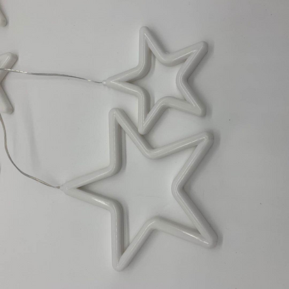 Neon Star Curtain Lights - 9 Stars | Warm White