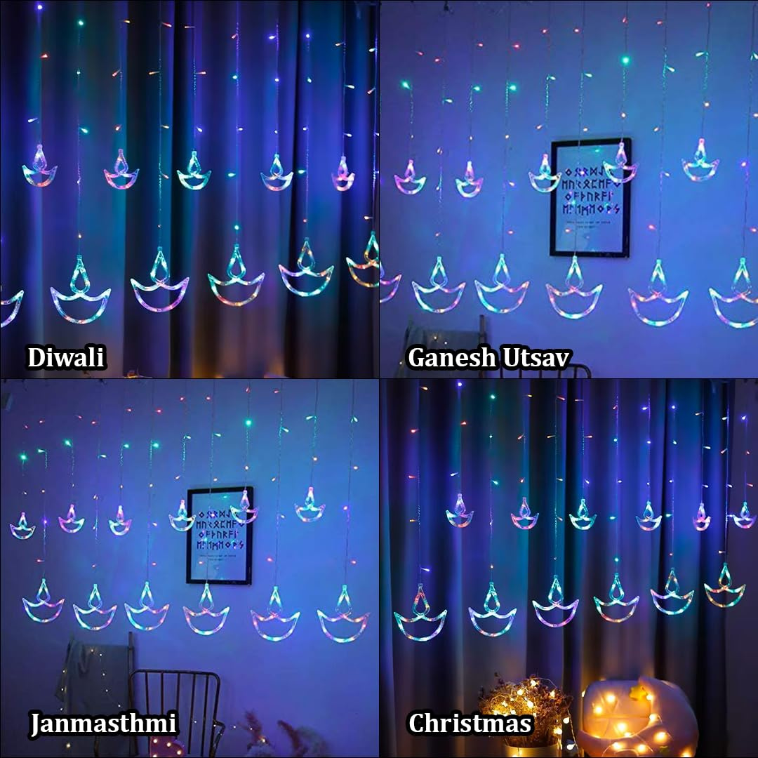 Diya Curtain Lights | Multi