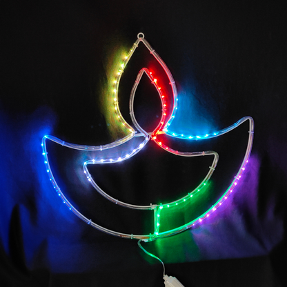 Pixel RGB LED Diya Hanging |  Neon Flex Light | 17 Modes