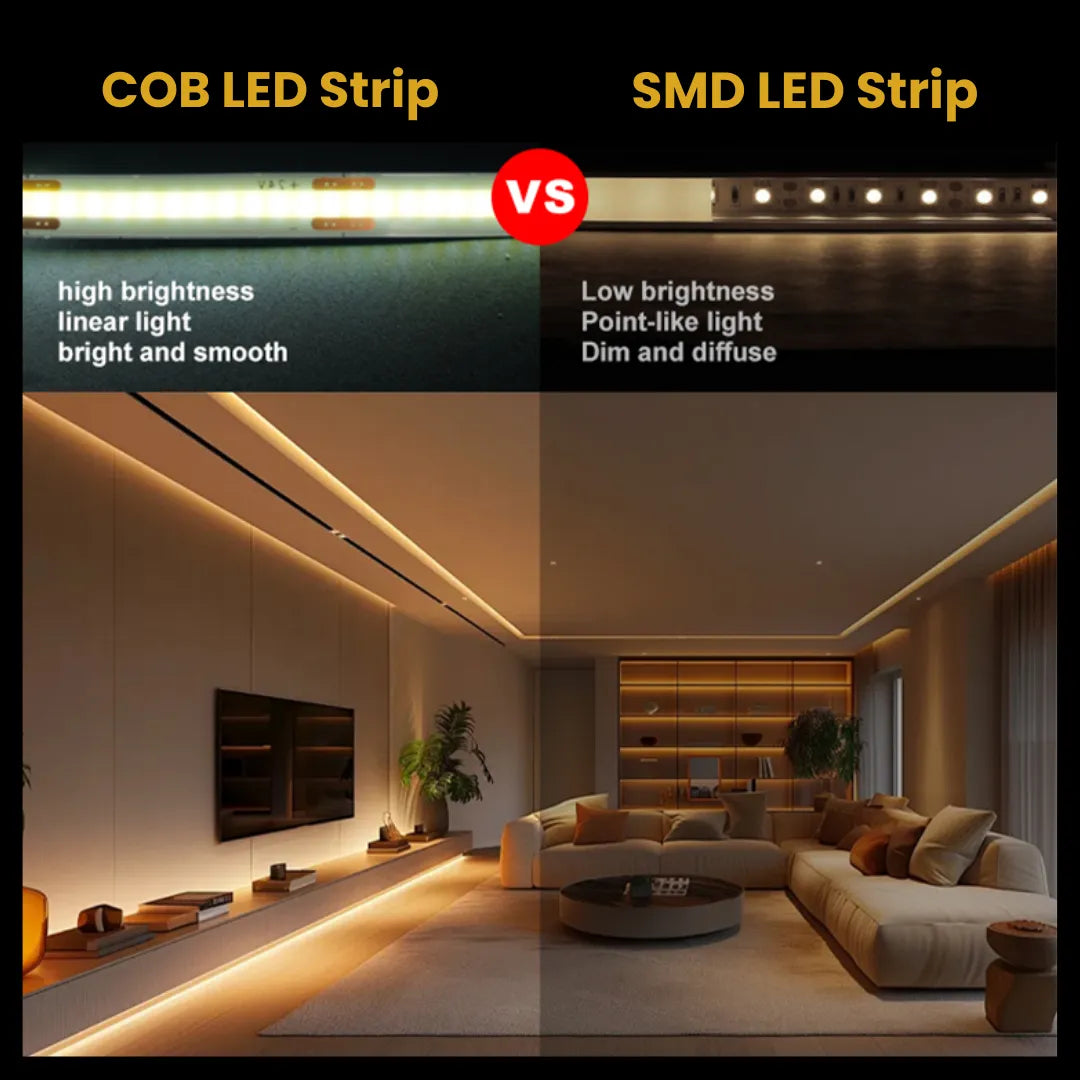 3mm COB Dotless LED Strip Lights - Natural White - 5m - 384 LEDs per meter 24v