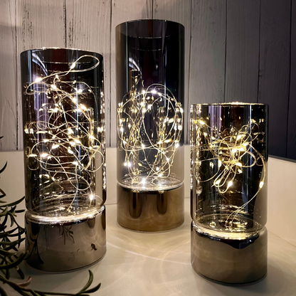 Glass Table Lamps with Fairy Lights | Open Top Glass
