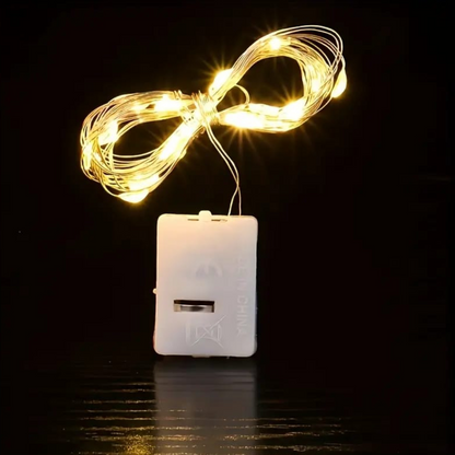 3 Function Fairy LED String Lights - Button Battery Operated - Warm White