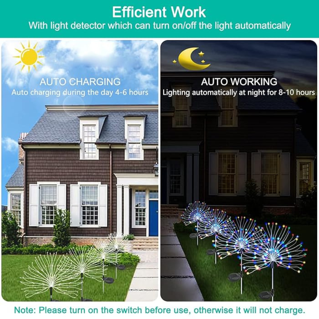 Outdoor LED Solar Firework Fairy Light | Multi (Pack of 1)