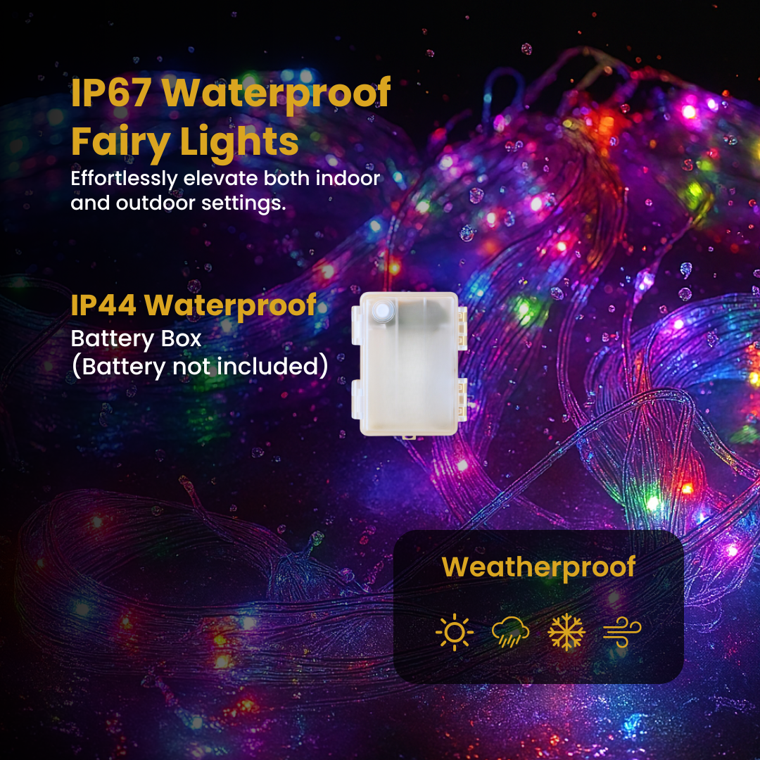 Copper Wire Fairy LED Lights with Waterfall Effect | Battery Operated | 8 Function Remote Control | Multi LED