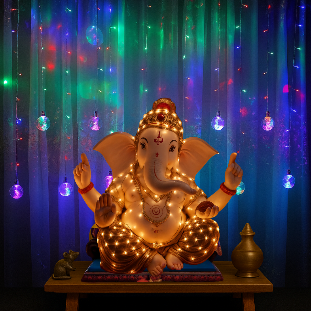Wish Ball Curtain Lights | 12 Wish Balls | Multi LED | Diwali Decoration