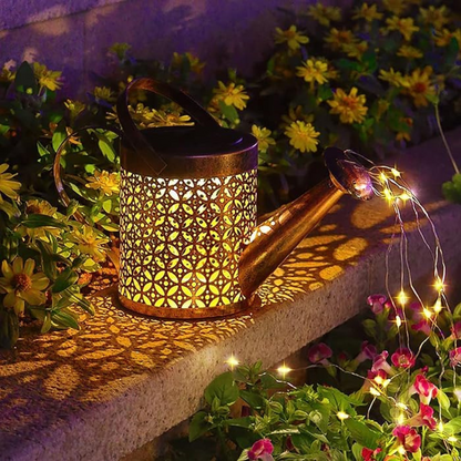 Outdoor LED Solar Water Can with Fairy Light | Warm White