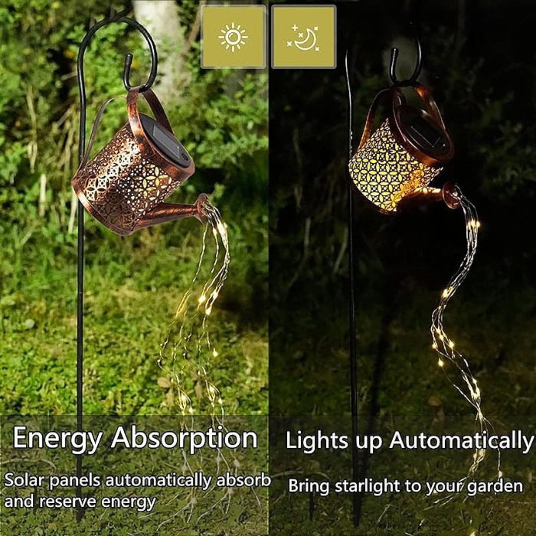 Outdoor LED Solar Water Can with Fairy Light | Warm White