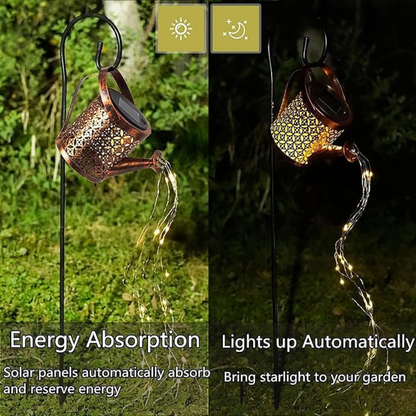 Outdoor LED Solar Water Can with Fairy Light | Warm White