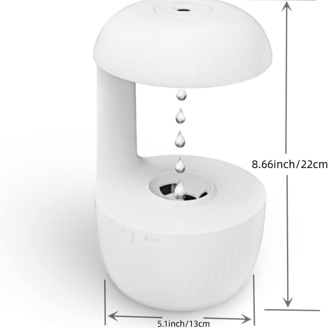 Anti Gravity Water Droplet Humidifier Cool Mist Lamp - 500ml - Warm White LED