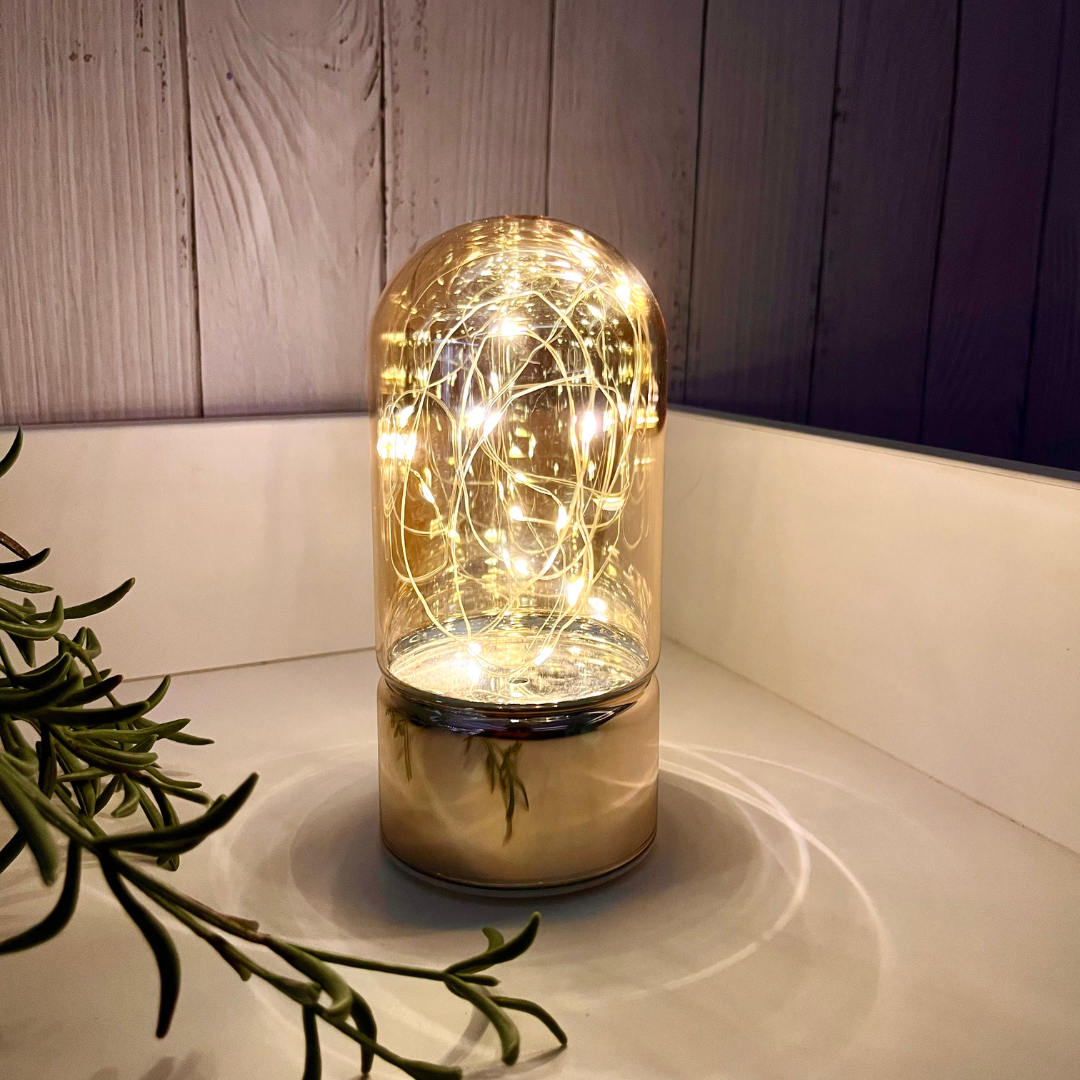 Glass Table Lamps with Fairy Lights | Bell Jar Top