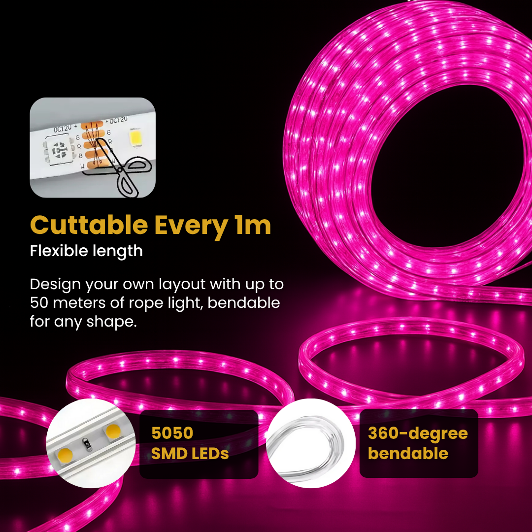 LED RGB Strip Rope Light | IP67 Waterproof Multi Color Changing