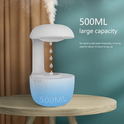 Anti Gravity Water Droplet Humidifier Cool Mist Lamp - 500ml - Warm White LED