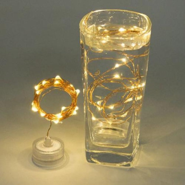 Copper Wire Fairy LED String Lights - 2032 Battery Operated | Waterproof and Submersible