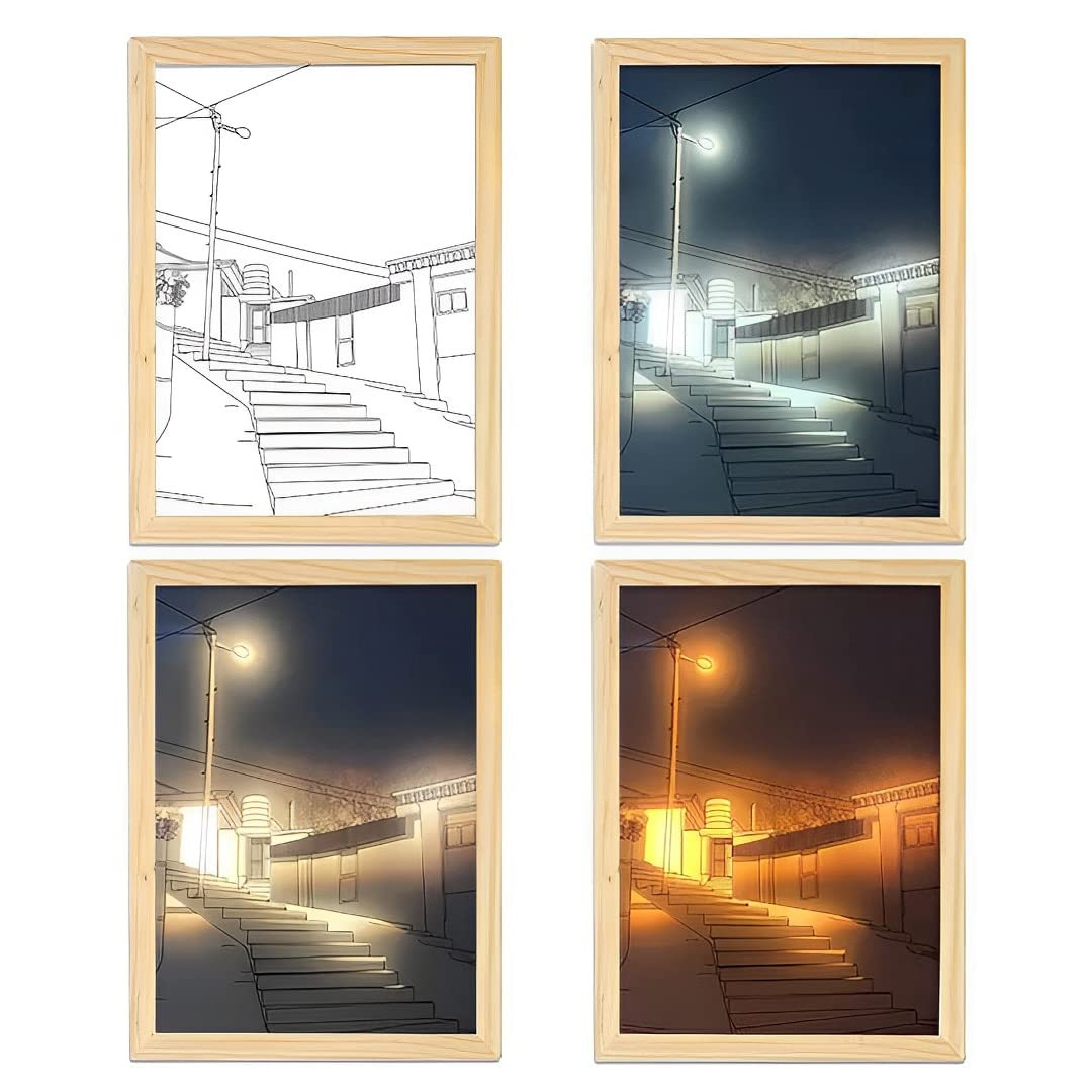 LED Light Up Painting Wall Art Frame - USB Rechargeable | 3 Color Lights