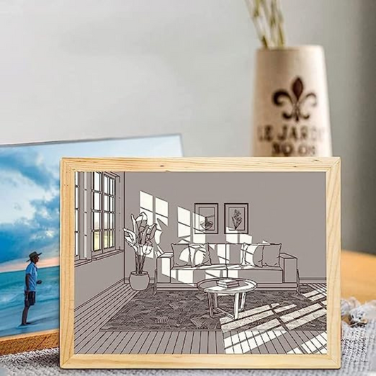 LED Light Up Painting Wall Art Frame - USB Rechargeable | 3 Color Lights