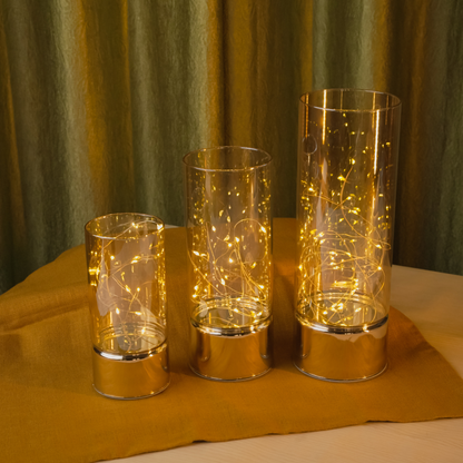 Glass Table Lamps with Fairy Lights | Open Top Glass