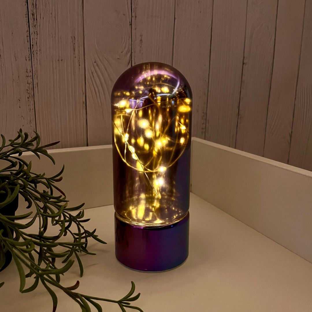 Glass Table Lamps with Fairy Lights | Bell Jar Top