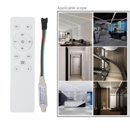 CCT Tunable + Running Strip Light Controller 12Key Wireless RF Remote For 24V WS2811