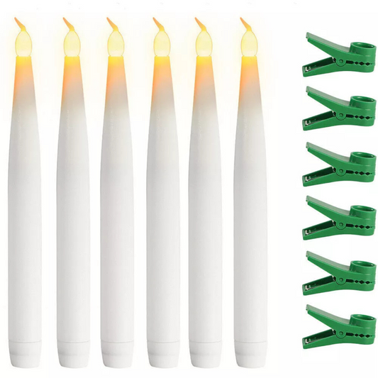 LED Taper Candles with Clip | Pack of 6