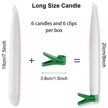 LED Taper Candles with Clip | Pack of 6