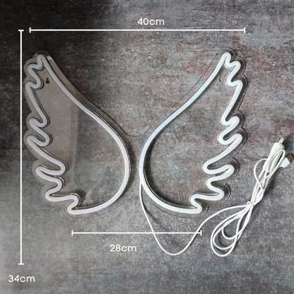 Angel Wings Neon Sign Light Wall Hanging | USB Operated