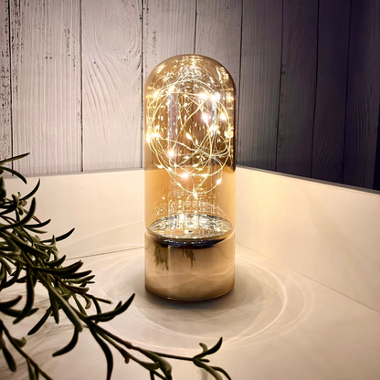 Glass Table Lamps with Fairy Lights | Bell Jar Top