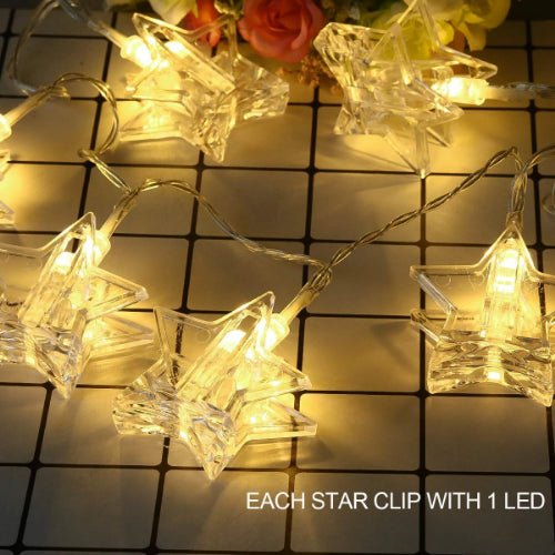 Star Photo Clip Lights - Warm White LED